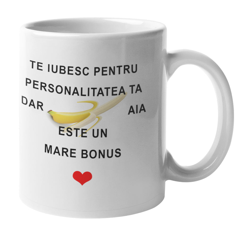 Cana Ceramica, Cadou Pentru Sot, Cadou Pentru Iubit, Cadou Amuzant Pentru El, Cadou Personalizat Pentru Sot, Mesaj Te Iubesc Pentru Personalitatea Ta - Alexia Gifts