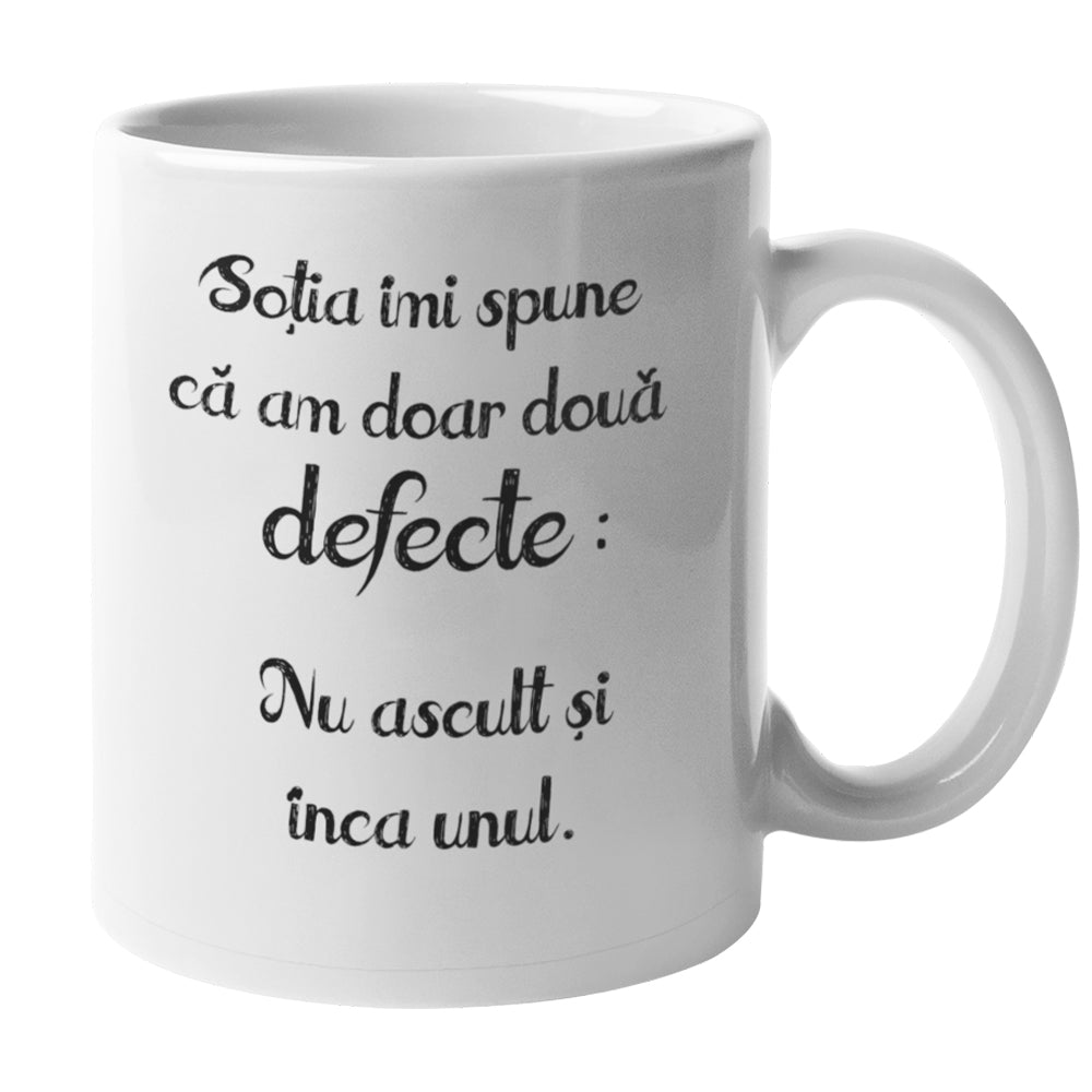 Cana Ceramica, Cadou Pentru Sot, Cadou Pentru Iubit, Cadou Amuzant Pentru El, Cadou Personalizat Pentru Sot, Mesaj Sotia Spune - Alexia Gifts