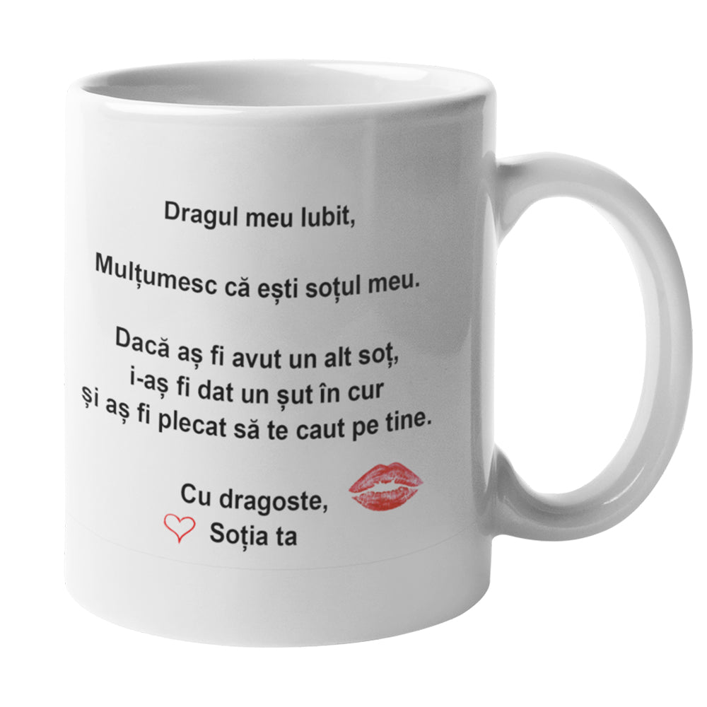 Cana Ceramica, Cadou Pentru Sot, Cadou Pentru Iubit, Cadou Amuzant Pentru El, Cadou Personalizat Pentru Sot, Mesaj Te-as fi Cautat pe Tine - Alexia Gifts