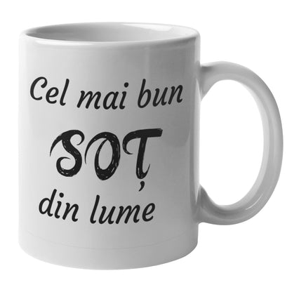 Cana Ceramica, Cadou Pentru Sot, Cadou Pentru Iubit, Cadou Amuzant Pentru El, Cadou Personalizat Pentru Sot, Mesaj Pentru Cel Mai Bun Sot din Lume - Alexia Gifts