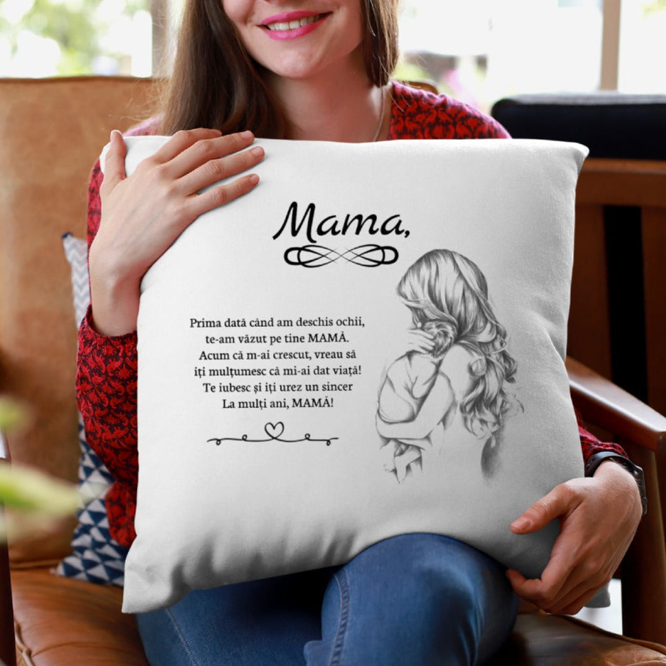 Perna Decorativa Cu Mesaj Personalizat Pentru Mama