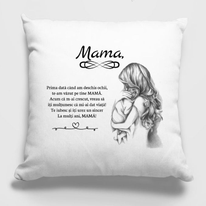 Perna Decorativa Cu Mesaj Personalizat Pentru Mama