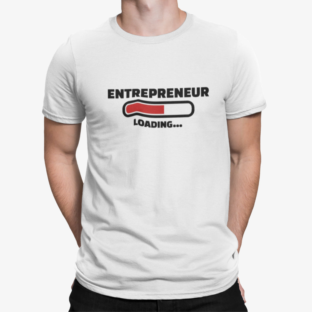 Tricou UNISEX, Joystos, Personalizat cu Mesaj Motivational "Entrepreneur", Alb, 100% bumbac, 165g/mp