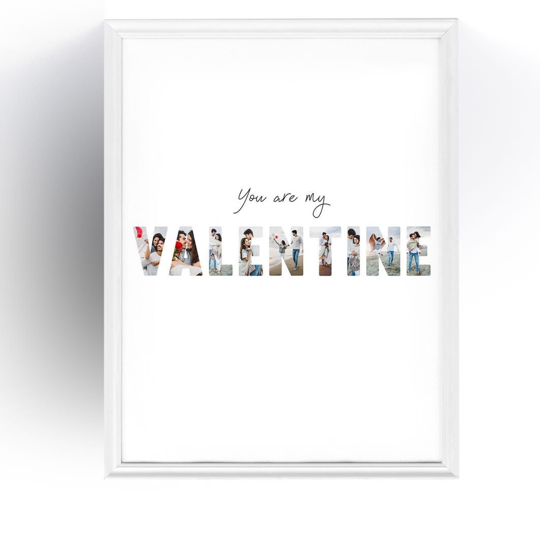 Tablou Cu Rama Din Lemn Personalizat "You Are My VALENTINE"