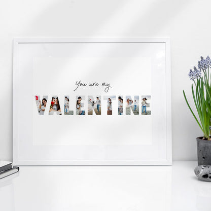 Tablou Cu Rama Din Lemn Personalizat "You Are My VALENTINE"