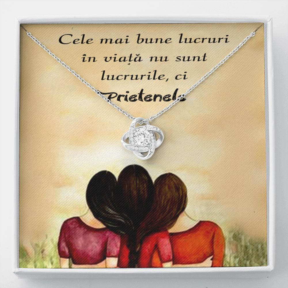 Colier cu Pandant Nod Placat Cu Aur Alb 14K, Cadoul Perfect Pentru Prietena Ta - Alexia Gifts