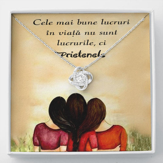 Colier cu Pandant Nod Placat Cu Aur Alb 14K, Cadoul Perfect Pentru Prietena Ta - Alexia Gifts