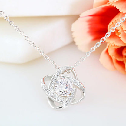 Colier cu Pandant Nod Placat Cu Aur Alb 14K, Cadoul Perfect Pentru Prietena Ta - Alexia Gifts