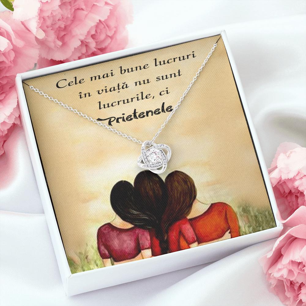 Colier cu Pandant Nod Placat Cu Aur Alb 14K, Cadoul Perfect Pentru Prietena Ta - Alexia Gifts