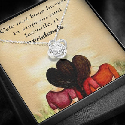 Colier cu Pandant Nod Placat Cu Aur Alb 14K, Cadoul Perfect Pentru Prietena Ta - Alexia Gifts