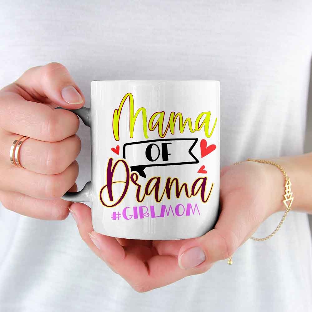 Cadou Pentru Mama, Cana Ceramica, 330 ml, Mesaj "GirlMom" - Alexia Gifts