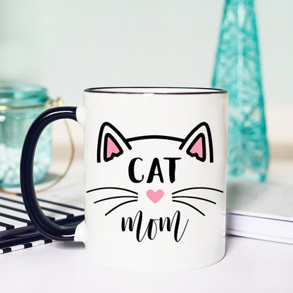 Cana CatMom, Ceramica, 330 ml, Cadou Pentru Mama, Mama Iubeste Pisicile - Alexia Gifts