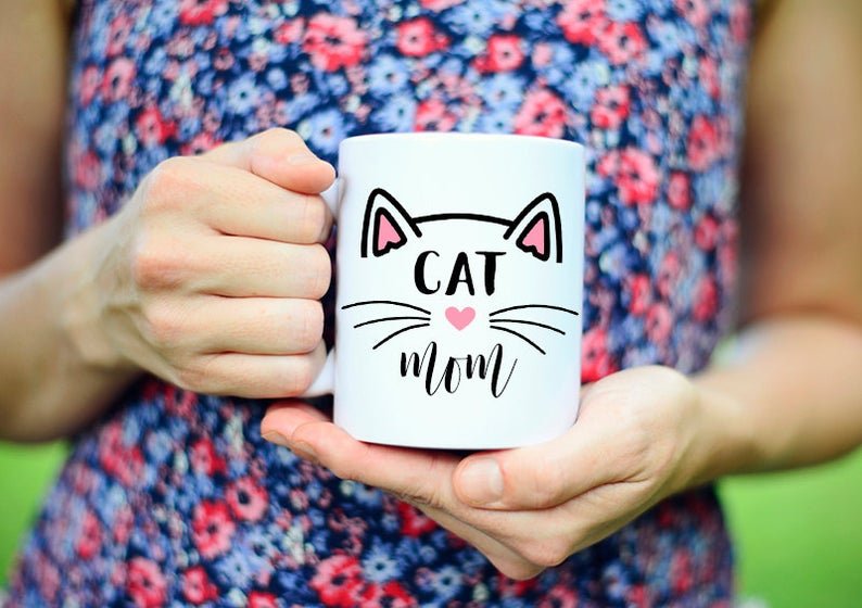 Cana CatMom, Ceramica, 330 ml, Cadou Pentru Mama, Mama Iubeste Pisicile - Alexia Gifts