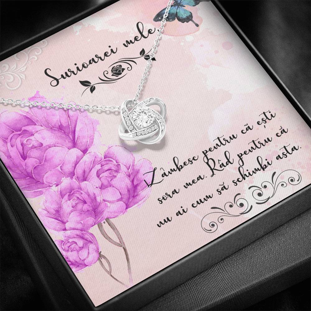 Colier cu Pandant Placat cu Aur 14 K, Mesaj Personalizat pentru Sora - Alexia Gifts