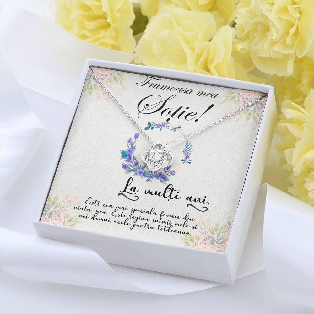 Colier Cu Pandant Nod Placat Cu Aur 14 K - Pentru Sotie - ProShine Studio