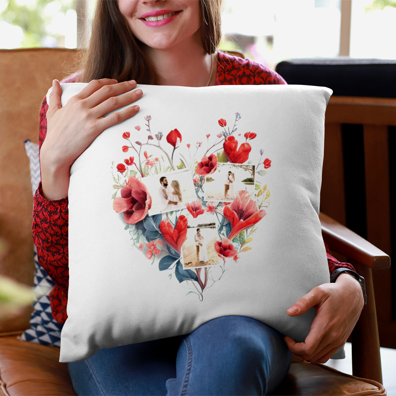 Perna Design Inima Personalizata Cu 3 Poze